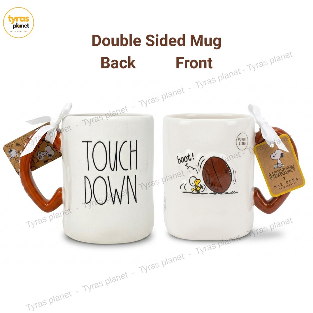 Peanuts New Rae Dunn 2025 Woodstock Football TOUCH DOWN Coffee Mug